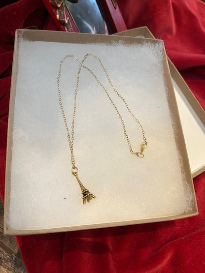 Gold-Plated Eiffel Tower Pendant Necklace by Ruby-Lynne Richardson