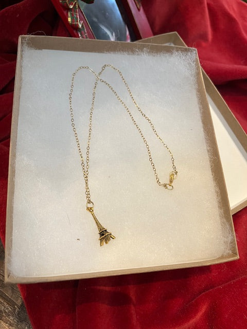 Gold-Plated Eiffel Tower Pendant Necklace by Ruby-Lynne Richardson