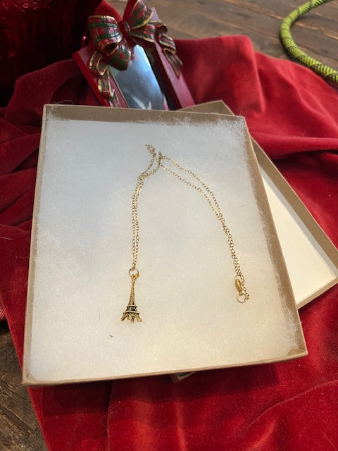 Gold-Plated Eiffel Tower Pendant Necklace by Ruby-Lynne Richardson