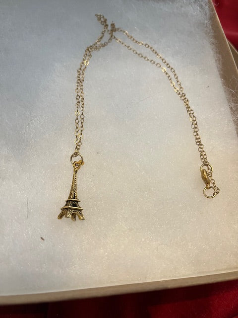 Gold-Plated Eiffel Tower Pendant Necklace by Ruby-Lynne Richardson