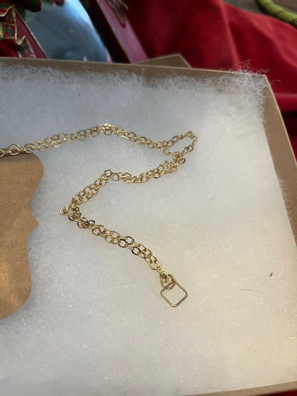 Gold-Plated Square Pendant Necklace by Ruby-Lynne Richardson