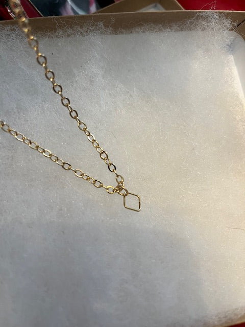 Gold-Plated Square Pendant Necklace by Ruby-Lynne Richardson