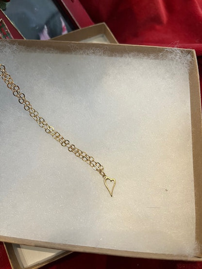 Gold-Plated Heart Pendant Necklace by Ruby-Lynne Richardson