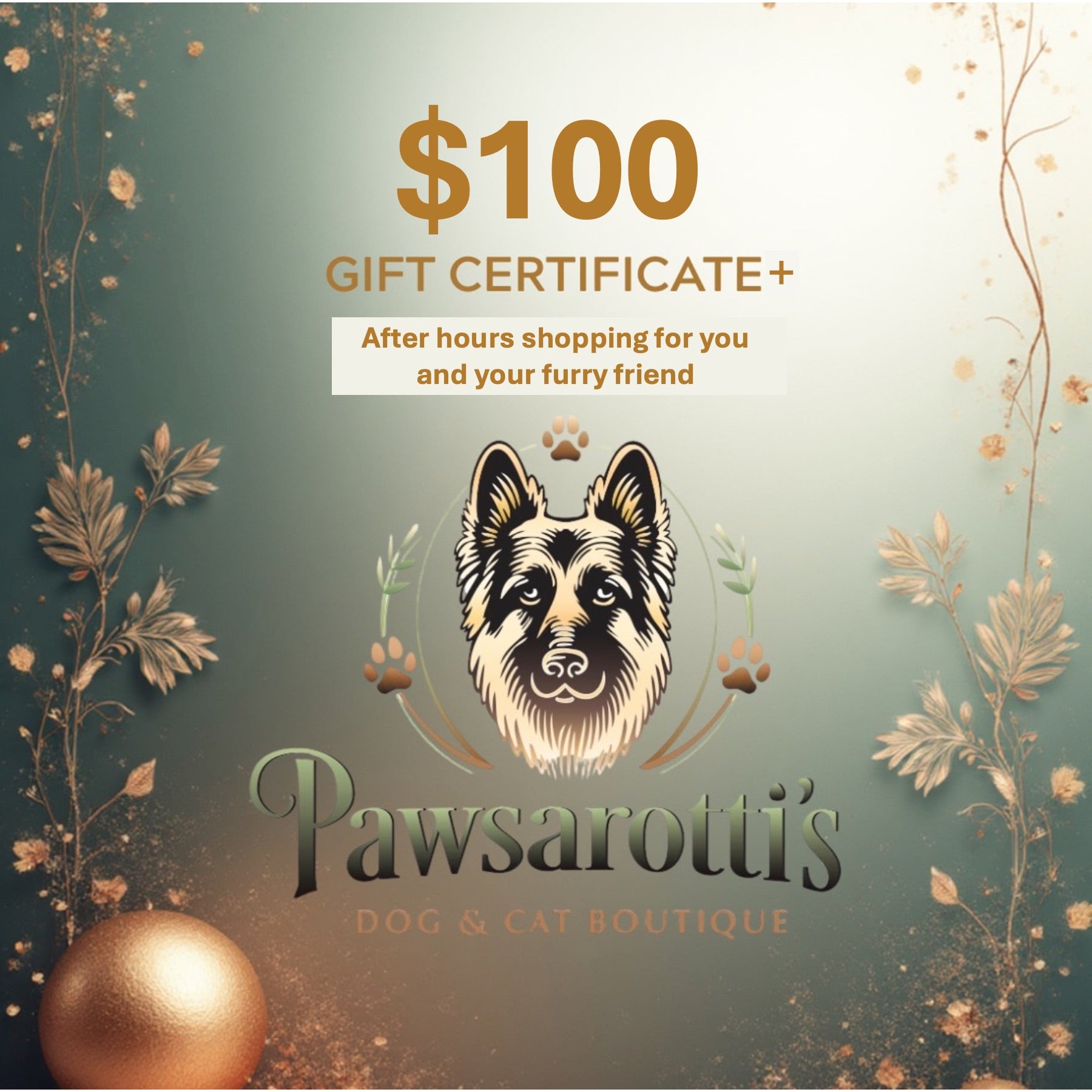 Pawsarotti’s $100 Gift Card + Private After-Hours Shopping Experience